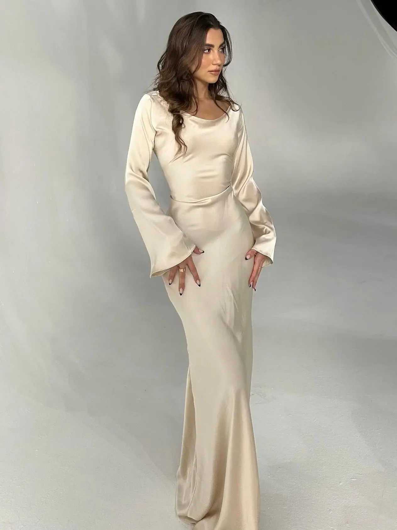 Pharia | Women’s Long-Sleeve Maxi Dress – Timeless Elegance for Every Occasion - Image 17