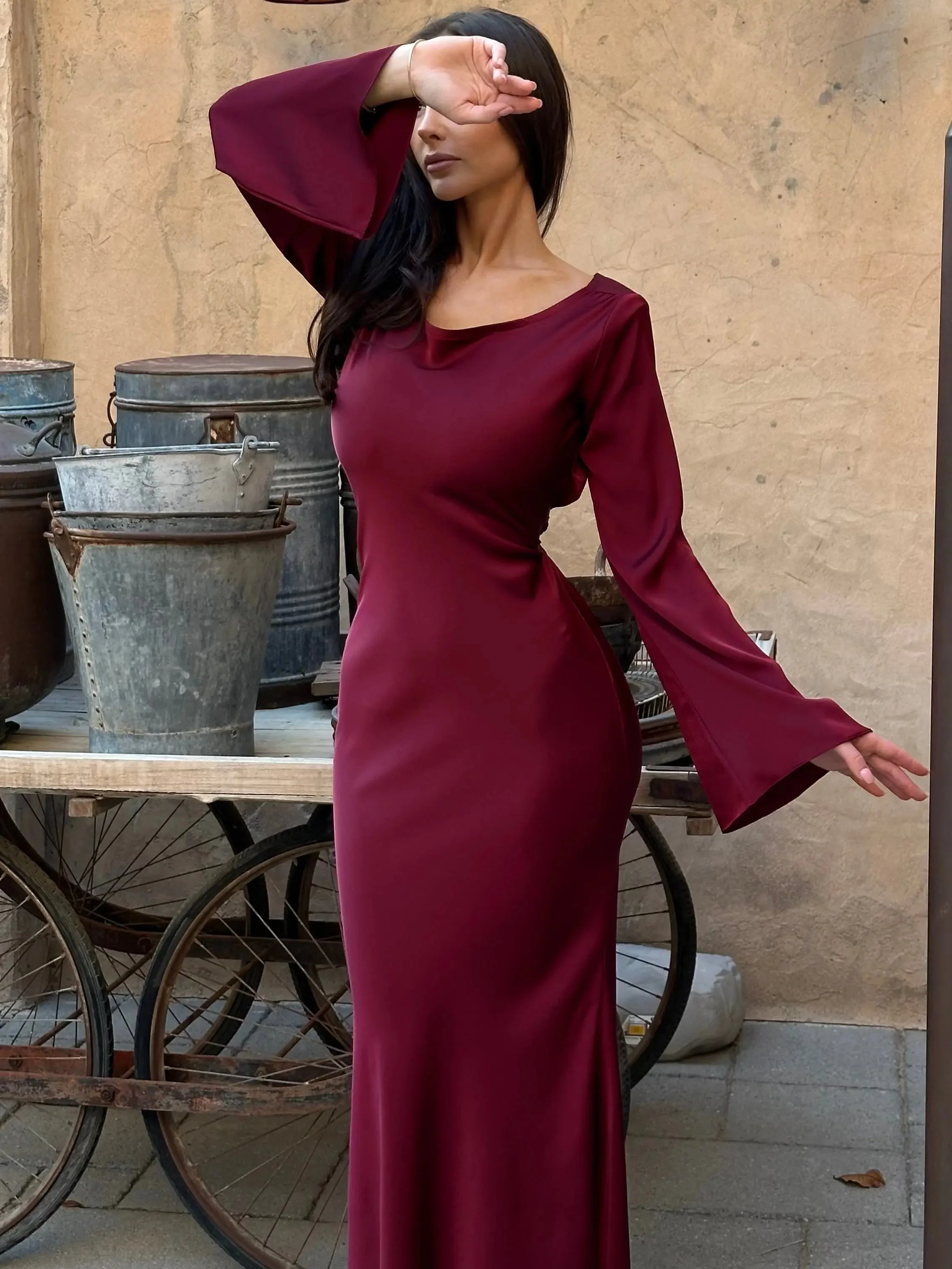 Pharia | Women’s Long-Sleeve Maxi Dress – Timeless Elegance for Every Occasion - Image 22