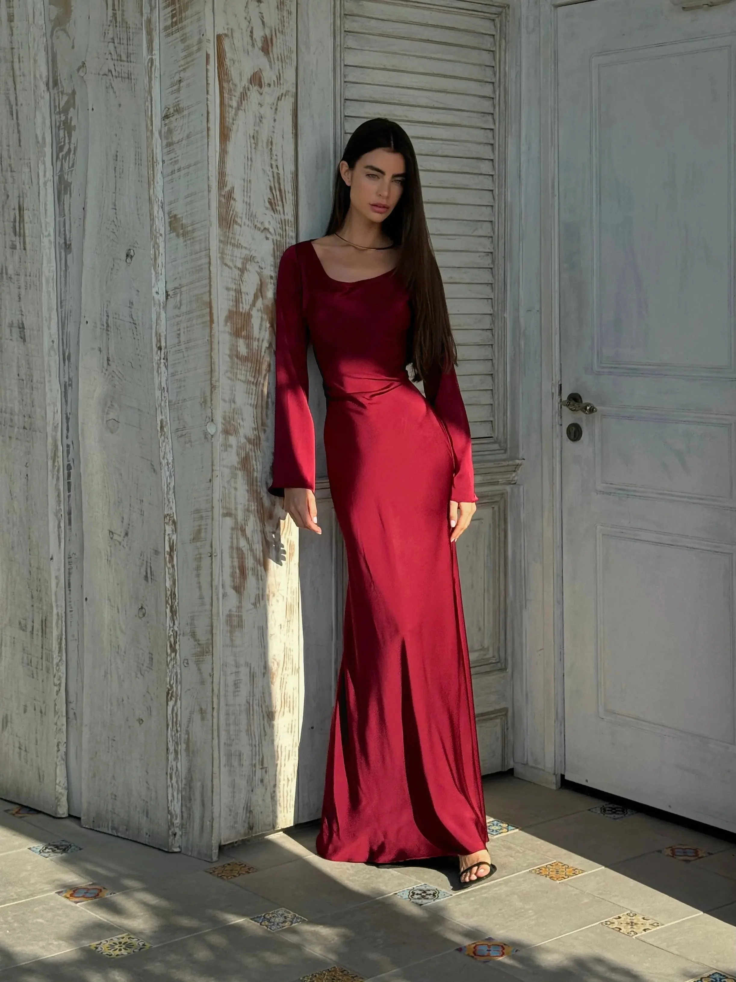 Pharia | Women’s Long-Sleeve Maxi Dress – Timeless Elegance for Every Occasion - Image 5