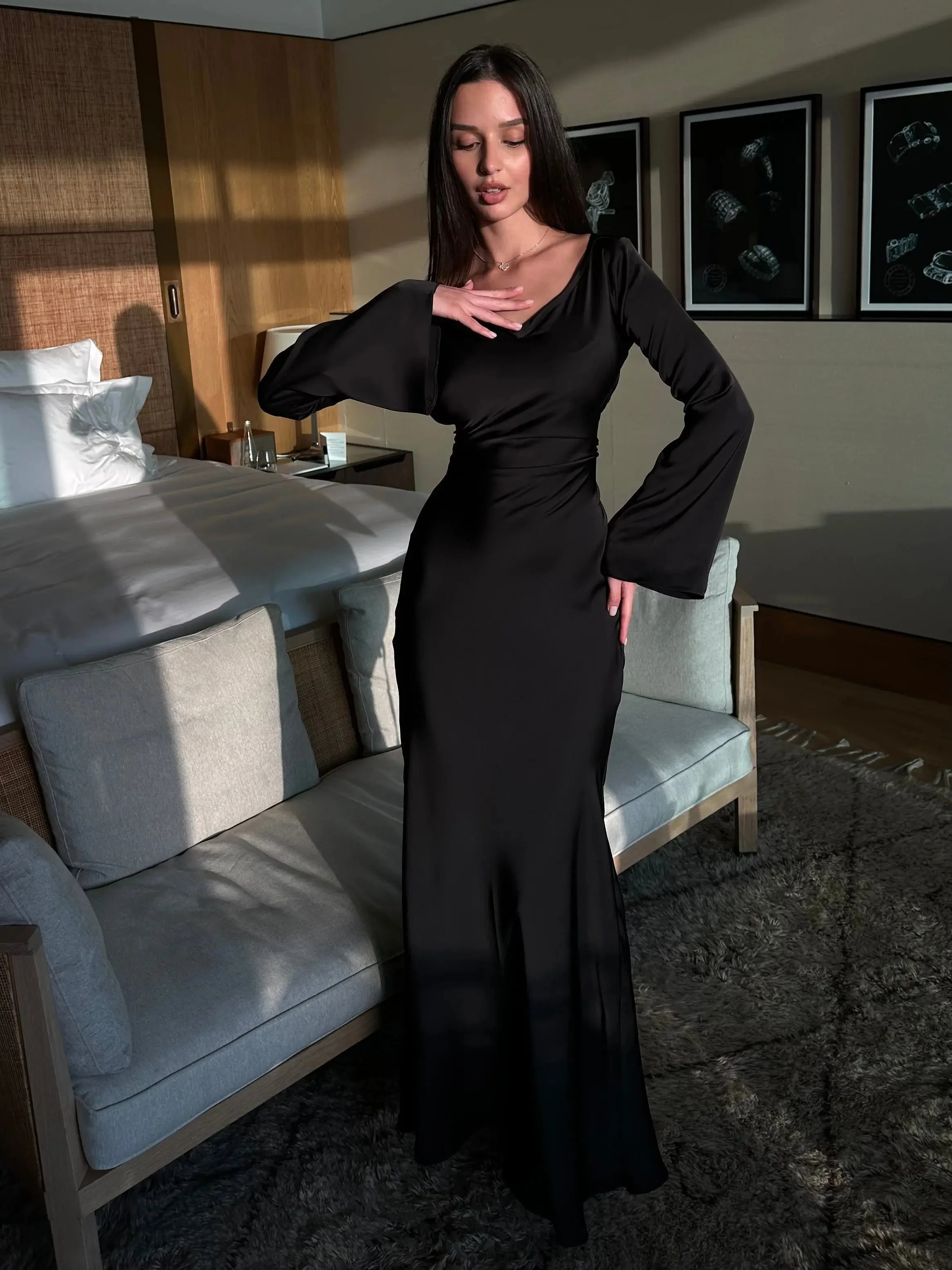 Pharia | Women’s Long-Sleeve Maxi Dress – Timeless Elegance for Every Occasion - Image 8