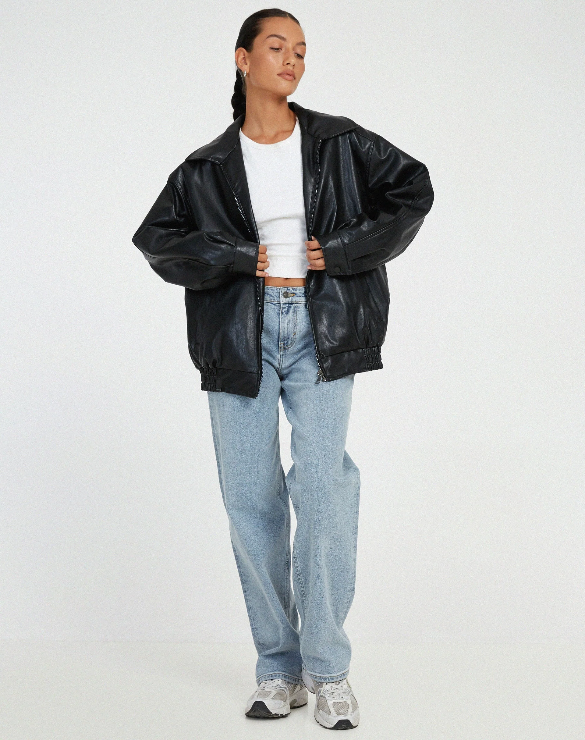 Sophie | Women’s Oversized PU Leather Jacket - Image 2