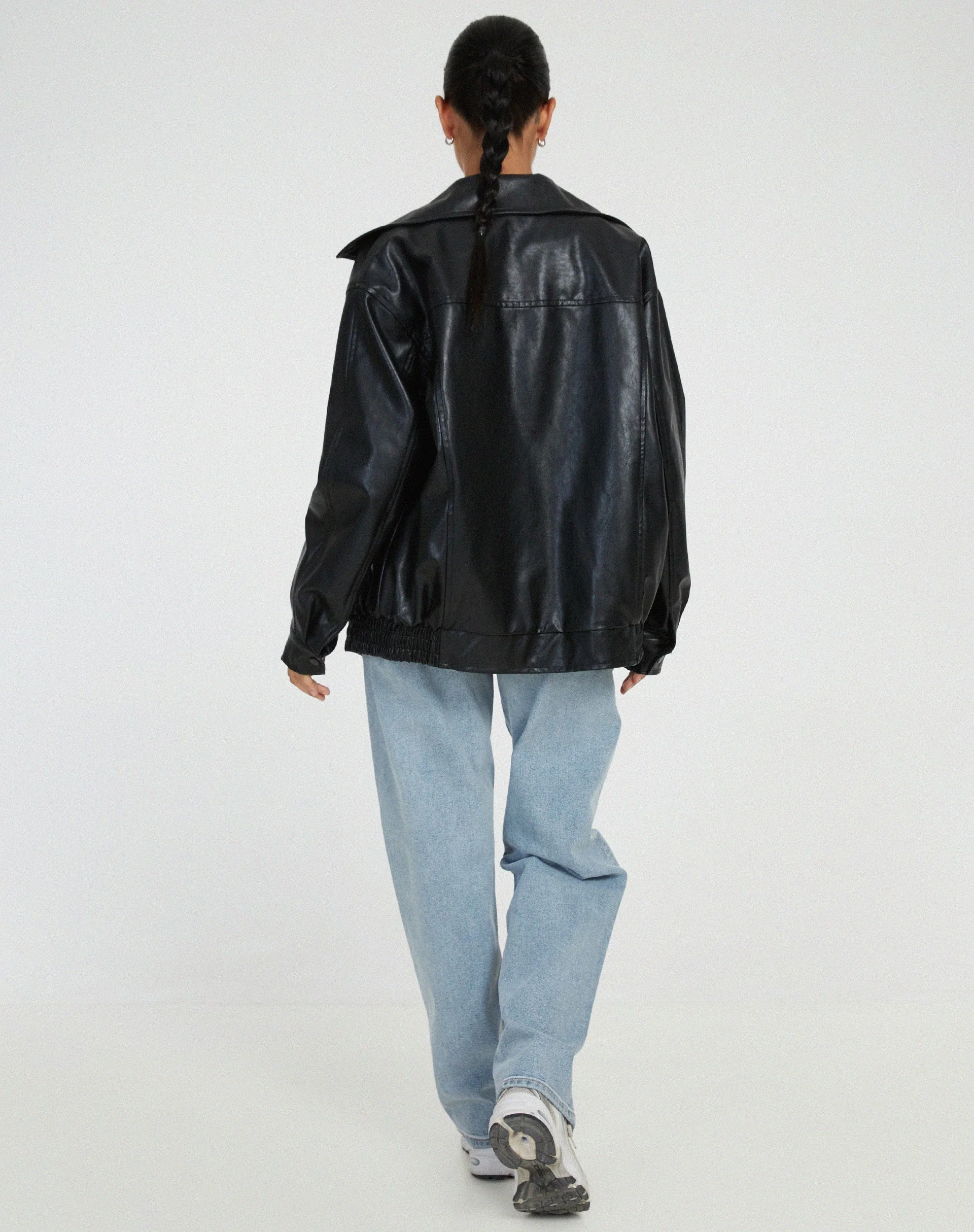 Sophie | Women’s Oversized PU Leather Jacket - Image 6