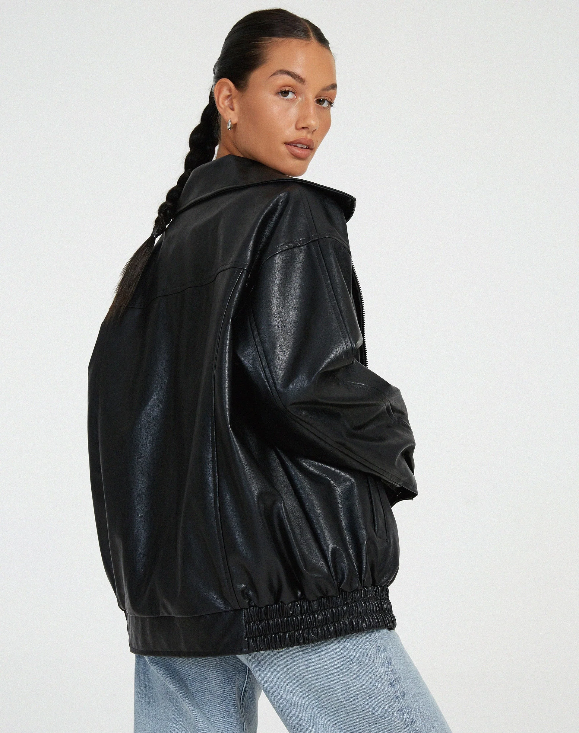 Sophie | Women’s Oversized PU Leather Jacket - Image 8