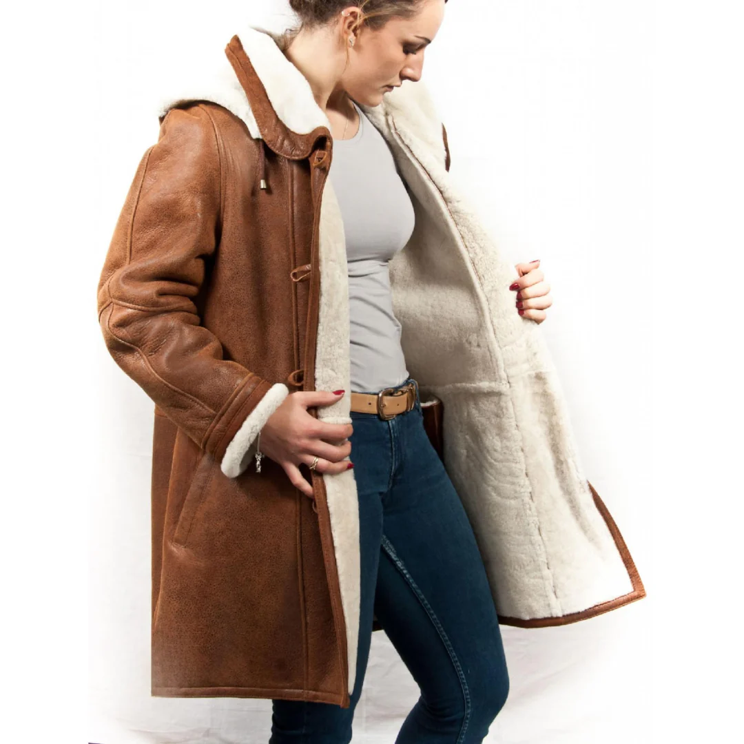 Stana | Women’s Shearling-Lined Hooded Jacket - Image 3