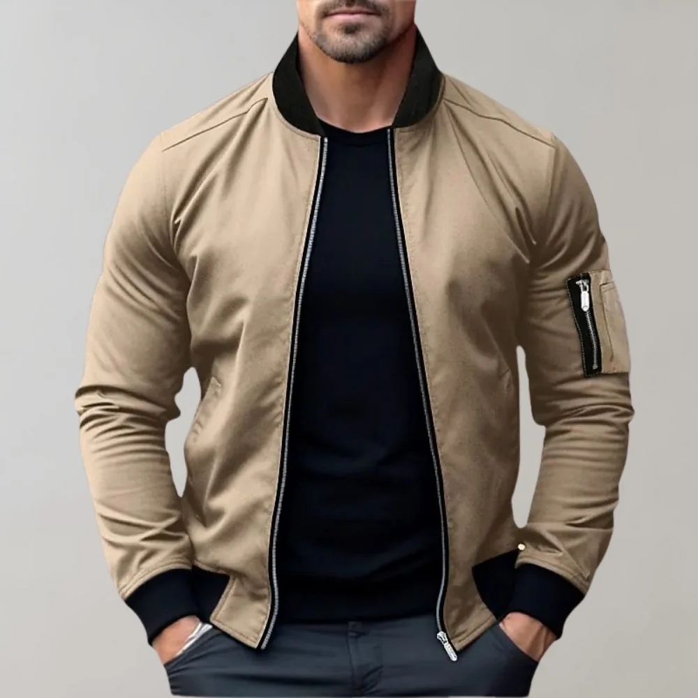 Stanley | Men’s Slim Fit Zip-Up Bomber Jacket with Pockets - Image 2