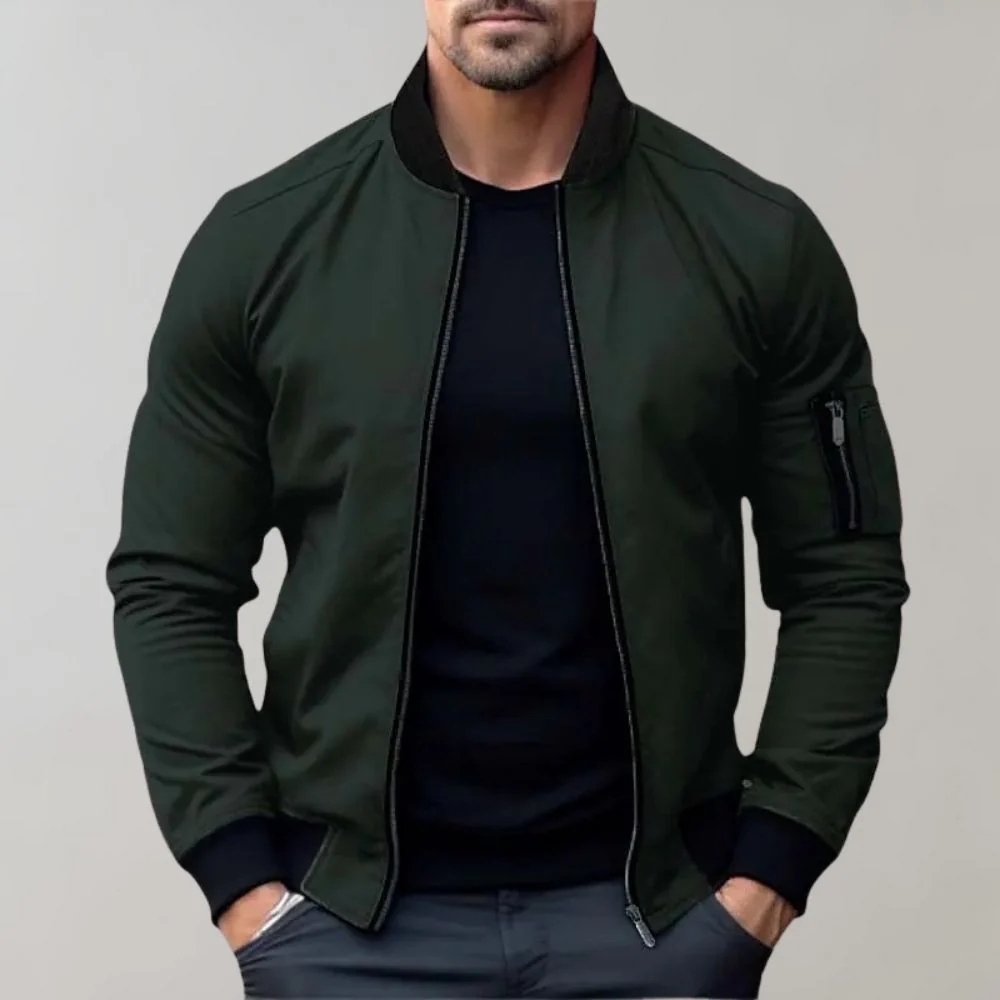 Stanley | Men’s Slim Fit Zip-Up Bomber Jacket with Pockets - Image 4