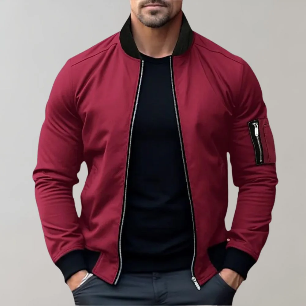 Stanley | Men’s Slim Fit Zip-Up Bomber Jacket with Pockets - Image 5