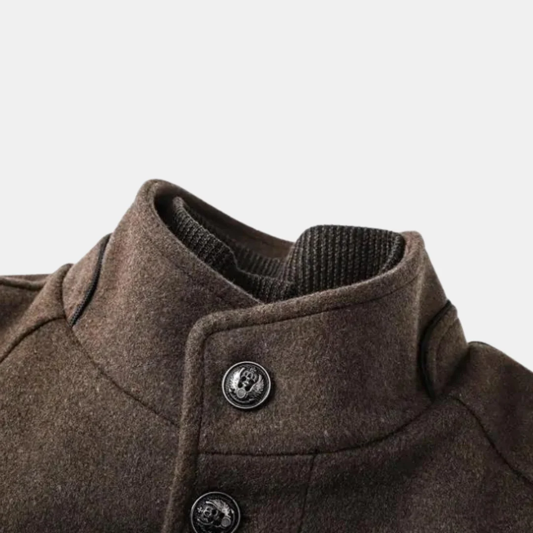 Vernon | Men’s Wool Stand Collar Coat - Image 4