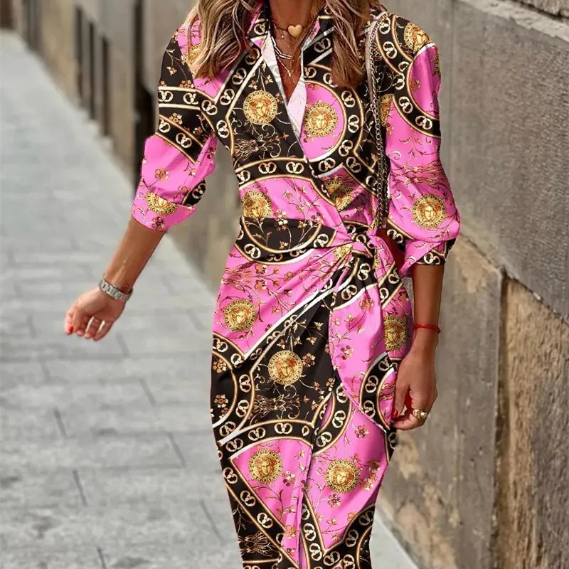 Vespera | Women’s Printed Wrap Dress - Image 5