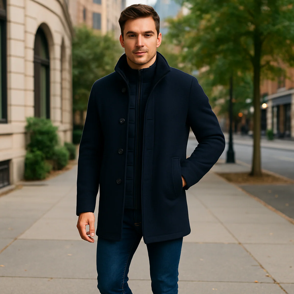 Vien | Men’s Wool Tailored Overcoat - Image 13
