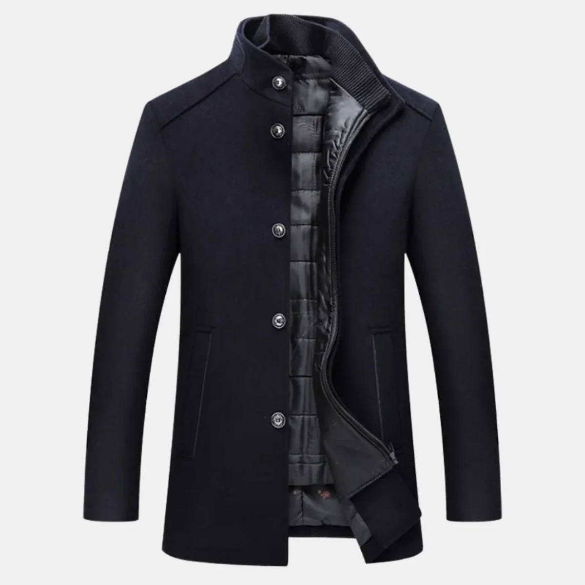Vien | Men’s Wool Tailored Overcoat - Image 2