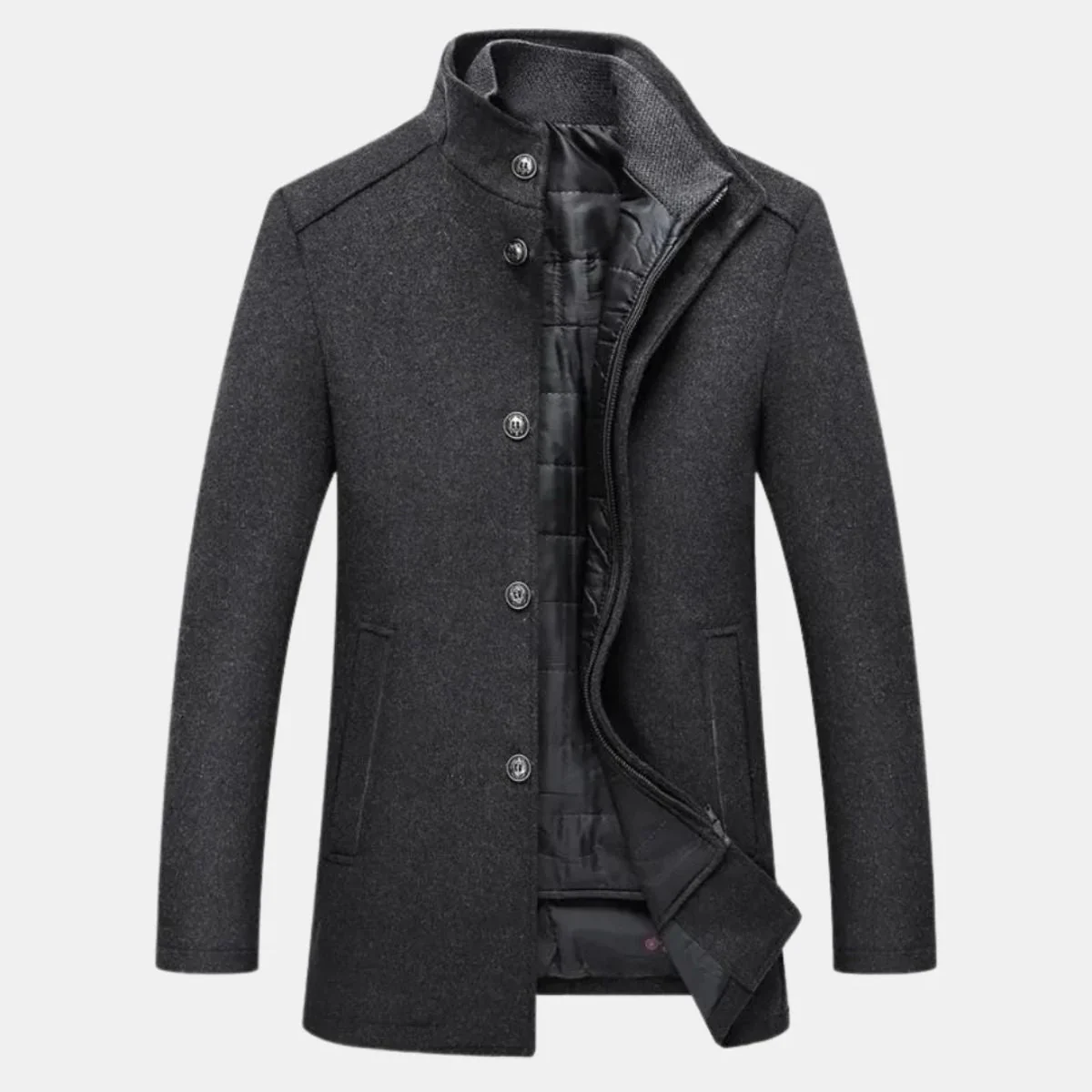 Vien | Men’s Wool Tailored Overcoat - Image 3