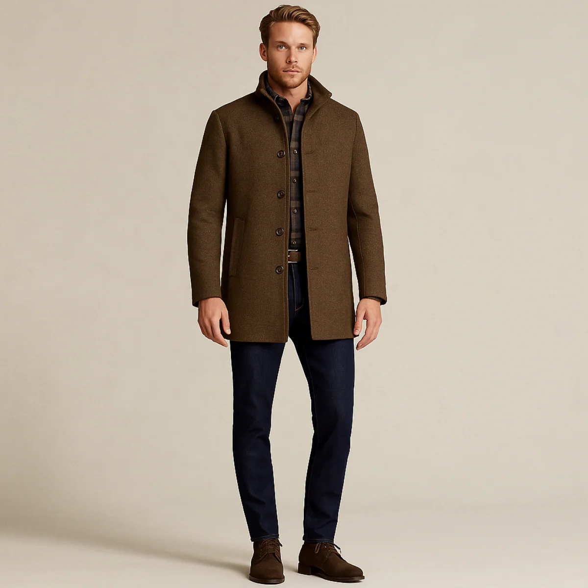 Vien | Men’s Wool Tailored Overcoat - Image 5