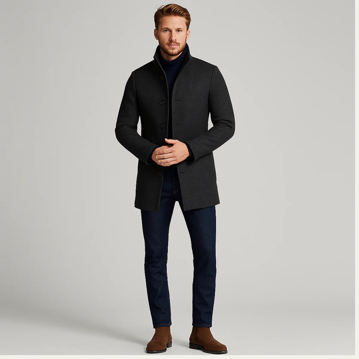 Vien | Men’s Wool Tailored Overcoat - Image 7
