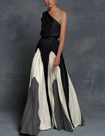 Wexley | Women’s One-Shoulder Asymmetrical Maxi Dress - Image 3