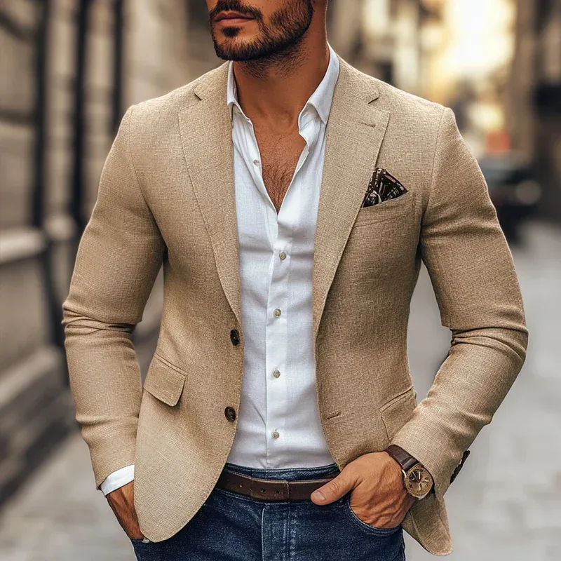 Windsor | Men’s Linen-Cotton Blazer - Image 4