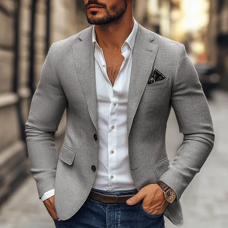 Windsor | Men’s Linen-Cotton Blazer - Image 6
