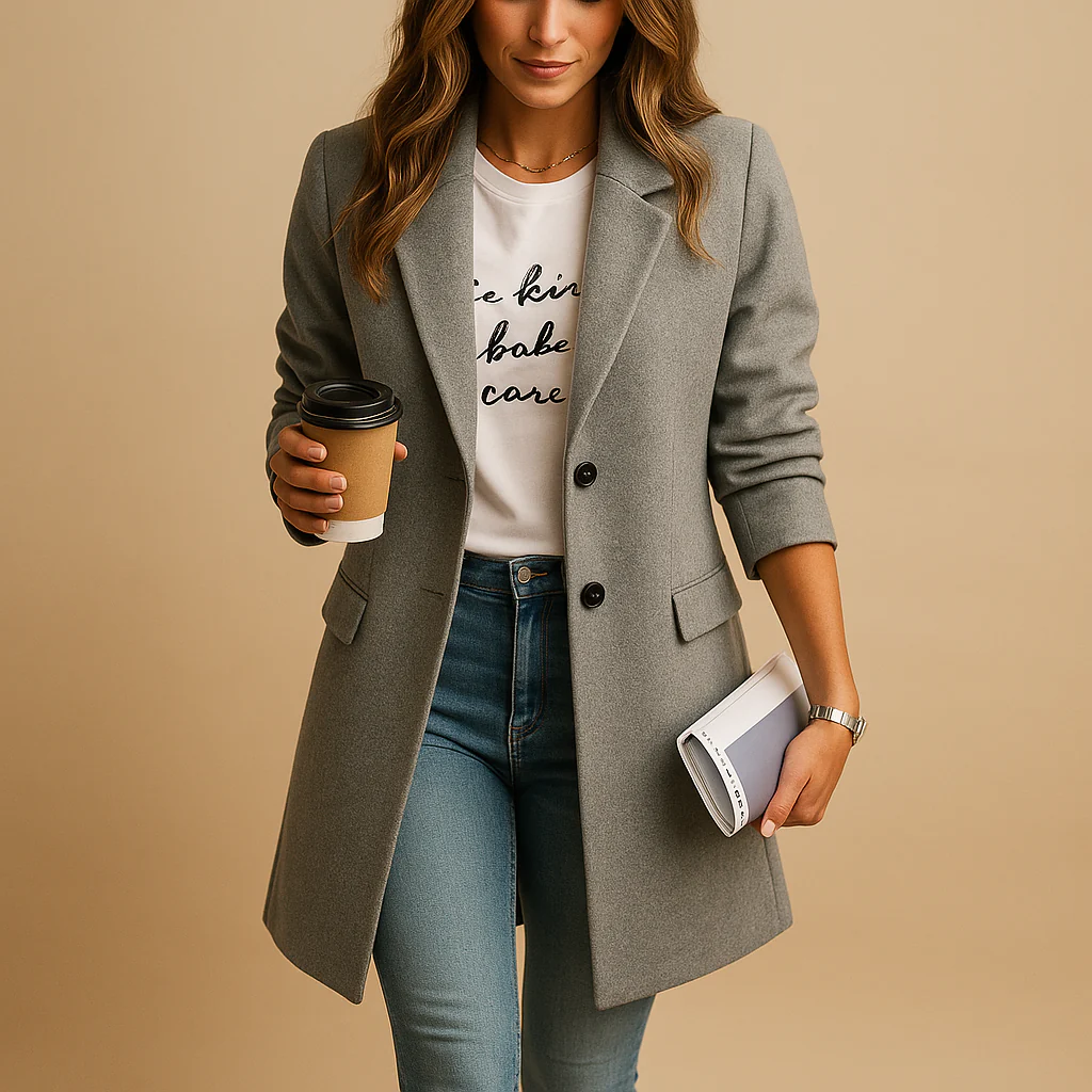 Eline | Women’s Longline Wool Coat - Image 2