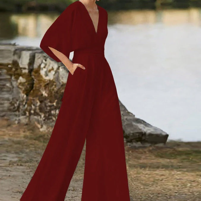 Xamira | Women’s Elegant V-Neck Jumpsuit - Image 7