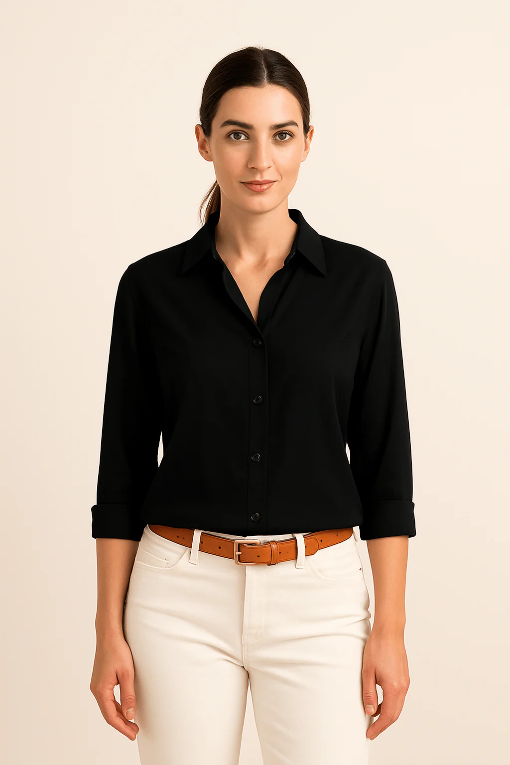 Yalina | Women’s Satin Blouse – Elegant Draped Finish - Image 4