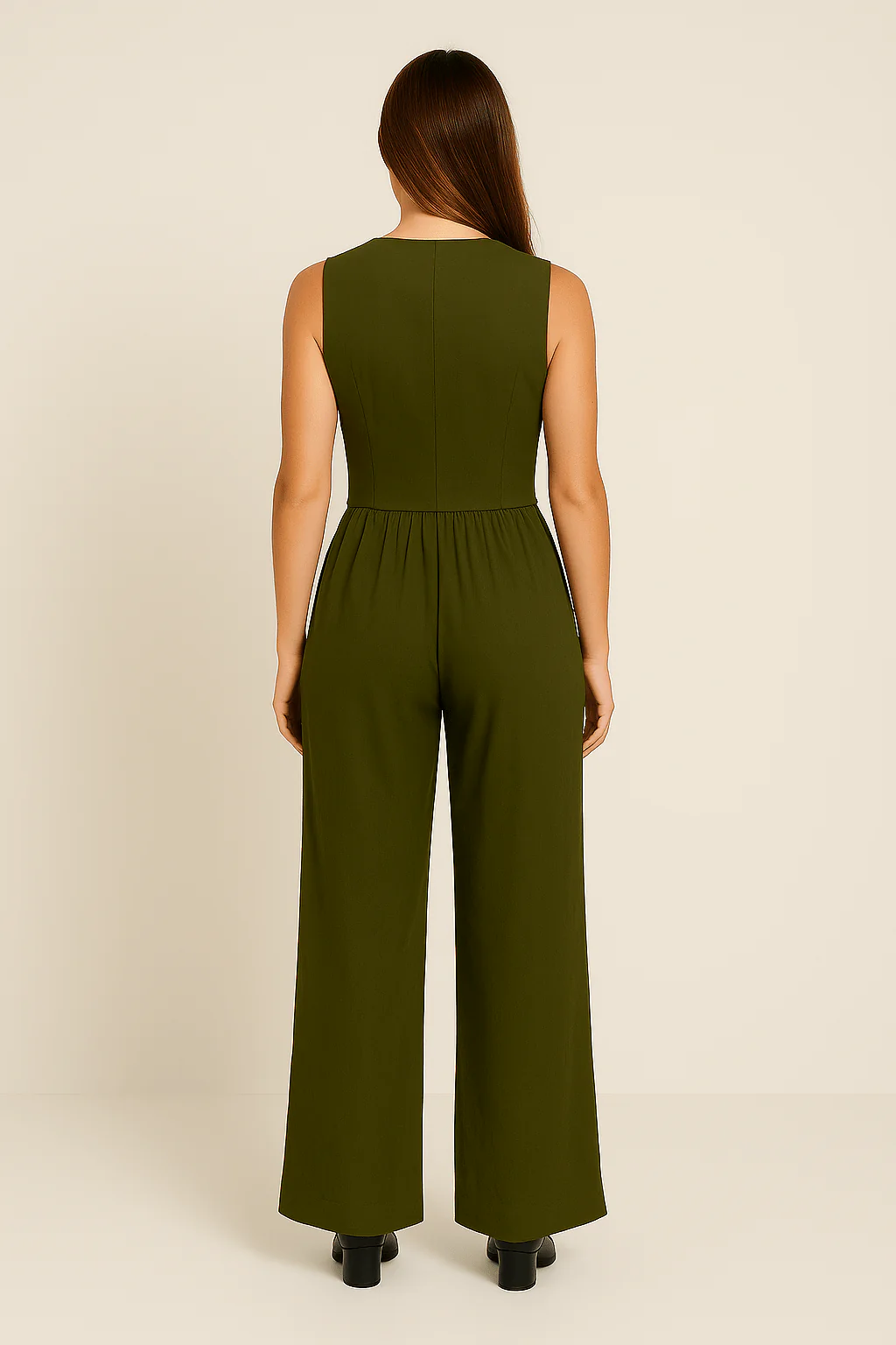 Yveline | Women’s Linen Vest & Wide‑Leg Trousers Set - Image 10