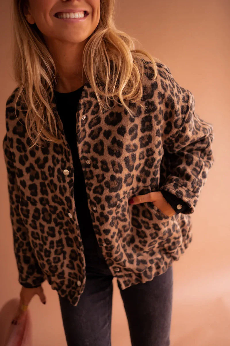 Zahara | Women’s Relaxed Fit Leopard Print Bomber Jacket - Image 2