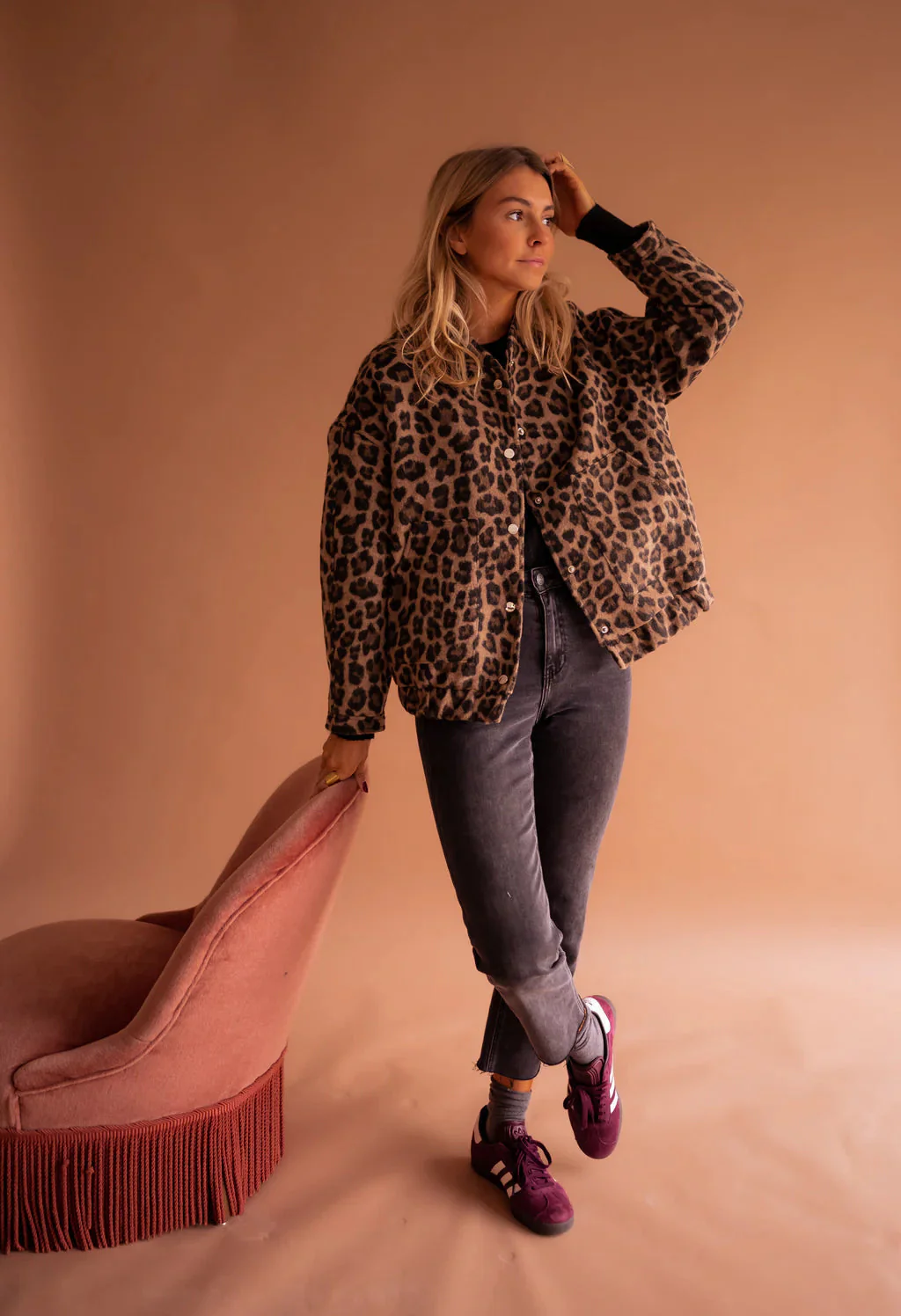 Zahara | Women’s Relaxed Fit Leopard Print Bomber Jacket - Image 4